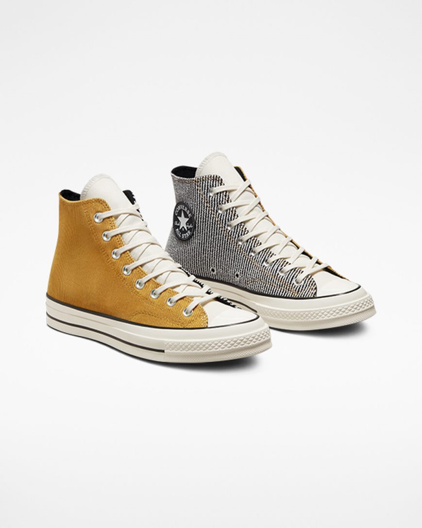 Tenisi Inalti Barbati Converse Chuck 70 Textured Tri-Panel Portocalii Negrii | RO HK13DU451